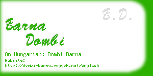 barna dombi business card
